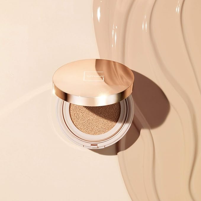 GIVERNY Milchak Cover Foundation Cushion with Refill #23 Medium Beige - Moist Finish for All Skin Types - Flawless Coverage Face Makeup - Lightweight Formula for Satin Glass Texture, 0.4oz x 2-VivaGrace Women