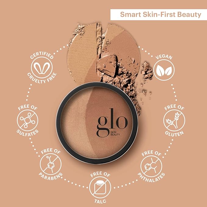 Glo Skin Beauty Bronzer Pressed Powder (Sunkiss) - Mineral Based Makeup Adds Warmth and Natural Contour for a Sun-Kissed Glow-VivaGrace Women