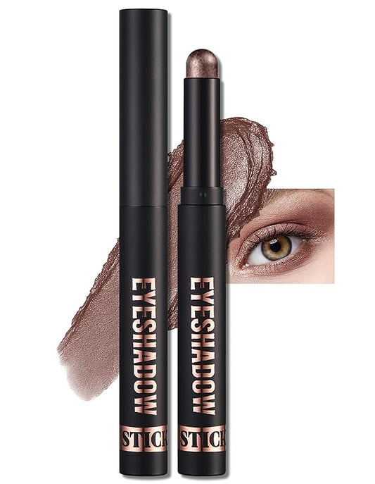Erinde Shimmer Cream Eyeshadow Stick, Long Lasting Metallic Eye Shadow Stick, Waterproof Creamy Glitter Eyeshadow Pencil, High Pigment Blendable Neutral Eye Makeup, 09 Cocoa Shimmer-VivaGrace Women
