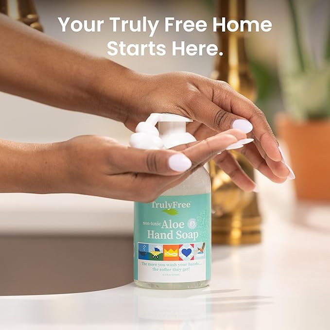 Aloe Unscented Hand Soap - 10x Concentrated Aloe Vera, Non-Drying Gentle Cleanser - Bathroom Hand Soap - 1 Empty Bottle with Foaming Dispenser Pump + 2 Moisturizing Hand Soap Refill Pouches