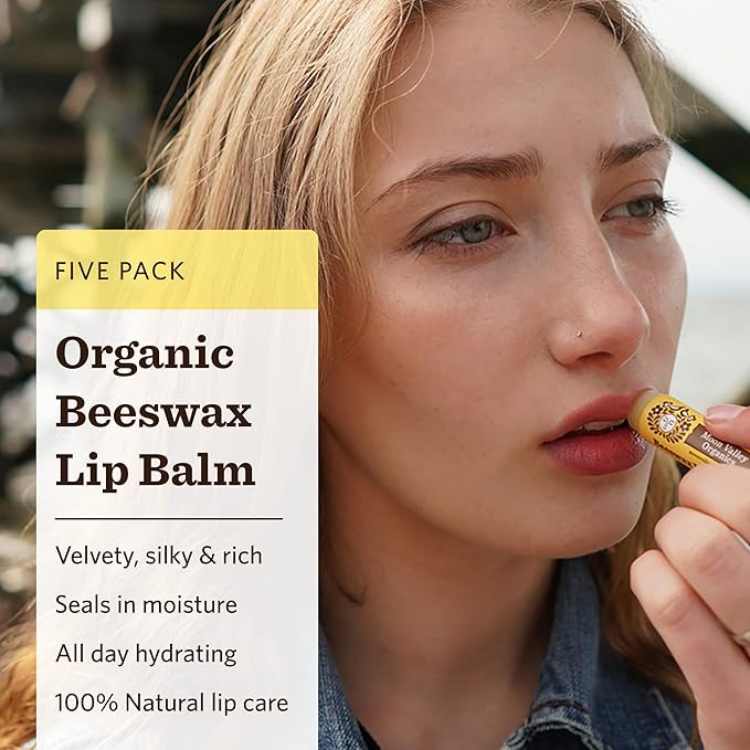 Moon Valley Organics Beeswax Lip Balm for Moisturizing Lips and Cuticles (Vanilla | Lime | Honey | Blackberry | Mint Vanilla, 5-Pack)-VivaGrace Women