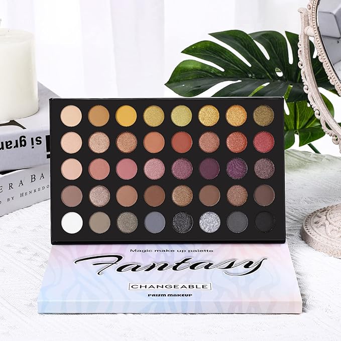 Professional Neutral Smokey Eyeshadow Makeup Palette, Matte Shimmer Metallic Black Grey Dark Goth Eye Shadows for Halloween, Pigmented Warm Smoky Naked Nude Rosy Gold Brown Pallet Daily Make Up Kit-VivaGrace Women