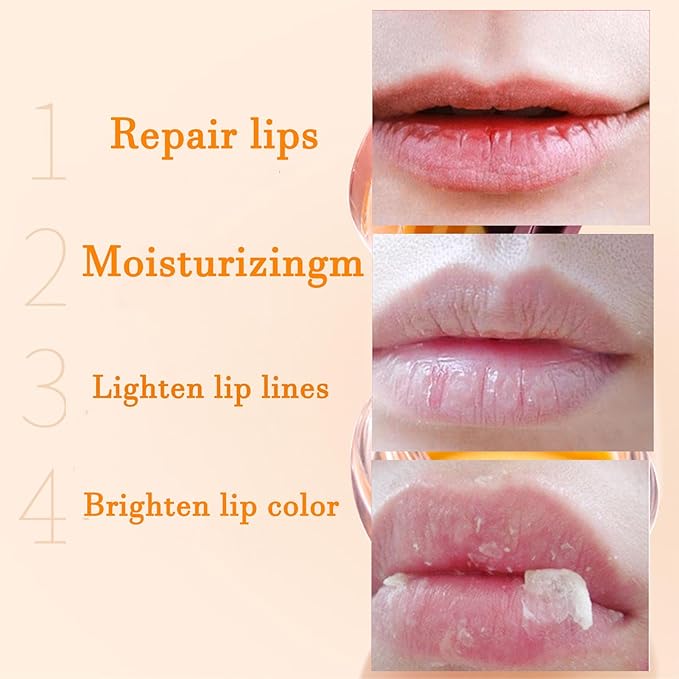 2 Pcs Lip Balm Honey Pot Lip Treatment Overnight Lip Sleeping Balm Strawberry Honey Pot lip Mask Moisturizing Exfoliating Prevent Dry & Cracked Diluting Lip Lines (Honey & Strawberry)-VivaGrace Women