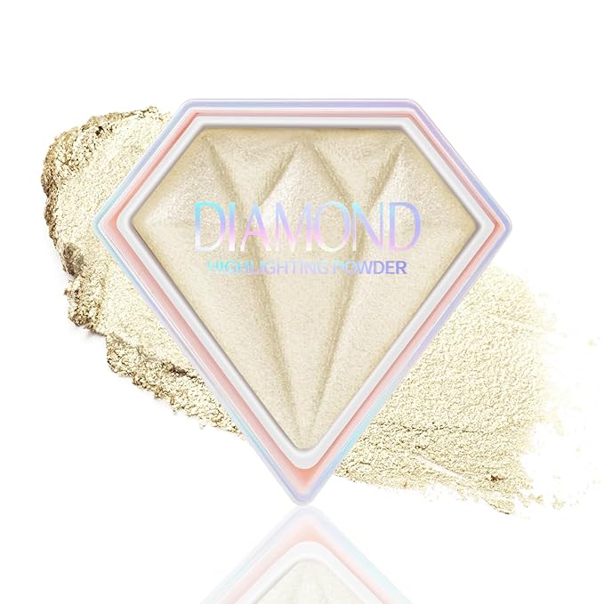 Boobeen Highlighter Makeup Palette, Baked Highlighter Bronzer Powder Palette, Shimmer Illuminator Contour Highlighter Powder for Face, Pearl Shine Shades Waterproof Long Lasting-VivaGrace Women