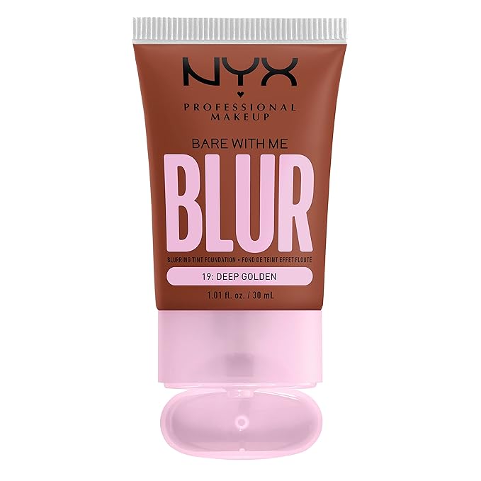 NYX PROFESSIONAL MAKEUP Bare With Me Blur Skin Tint Foundation Make Up with Matcha, Glycerin & Niacinamide - Deep Golden-VivaGrace Women