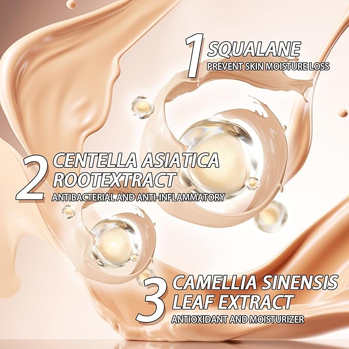 Concealer Moisturizing Gradient Foundation, Lightness Oil Control Long Lasting Waterproof Full Coverage Color Correcting Foundation-VivaGrace Women