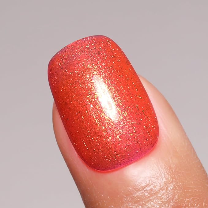 Imtiti Glitter Gel Nail Polish, 15ml Hot Pink Color UV/LED Soak Off Gel Polish Spring Summer Nail Art Design Manicure Salon DIY Gel 1Pcs