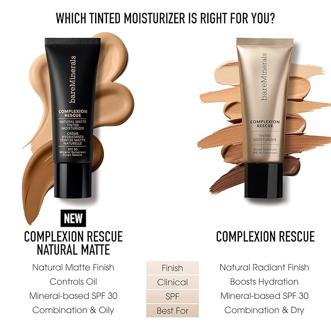 bareMinerals Complexion Rescue Tinted Moisturizer for Face with SPF 30 + Hyaluronic Acid, Hydrating Tinted Mineral Sunscreen for Face, Skin Tint, Vegan (Mahogany 11.5)-VivaGrace Women