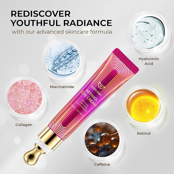 Advanced Retinol Eye Cream: Under Eye Cream for Dark Circles and Puffiness, Anti-Aging Eye Cream for Wrinkle Reduction and Firming, Under Eye Treatment Reduces Fine Lines and under eye bags-VivaGrace Women