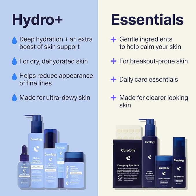 Curology Hydro+ Foaming Gel Facial Cleanser, Gentle Face Wash, Hydrating, Non-Stripping, Sensitive Skin Care, Fragrance Free, 5 fl oz