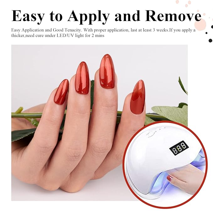 Imtiti Brown Red Gel Nail Polish, 1 Pcs 15ml Bronze Color Soak Off LED Long-Lasting Nail Gel Polish Nail Art Starter Manicure Salon DIY at Home, 0.5 Fluid Ounces