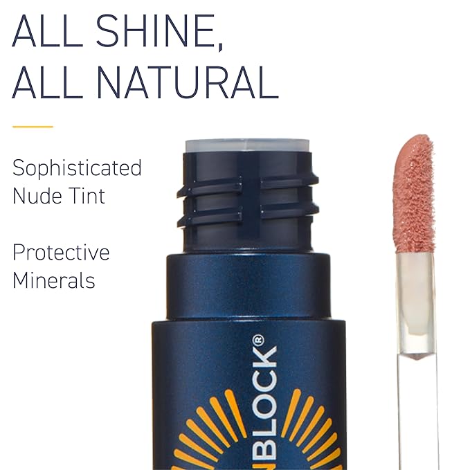 Brush On Block Sun Shine Protective Lip Oil SPF 30, Mineral Protection from UVA/UVB & Blue Light, Hydrating, Cruelty-Free, Gluten-Free, & Vegan, Coral-VivaGrace Women