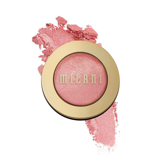 Milani Baked Blush, Powder Blush for Cheeks, Cruelty Free Makeup - Shape, Contour & Highlight Face for a Shimmery or Matte Finish -Dolce Pink-VivaGrace Women