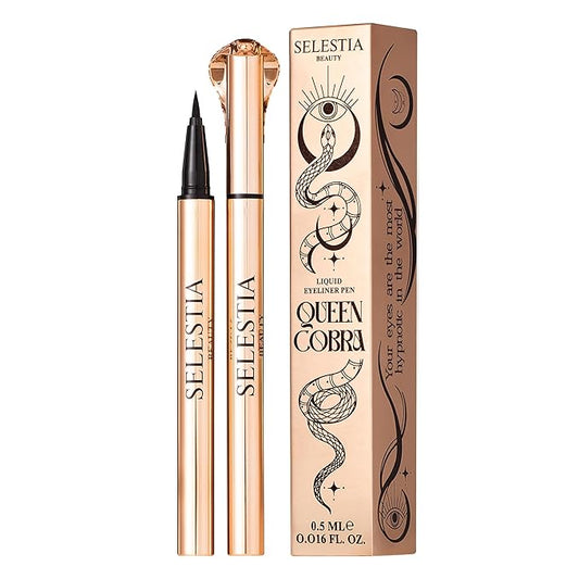 Black Liquid Eyeliner Pencil Queen Cobra – Long-Lasting – Quick-Drying, No Flaking – Thin Applicator & Intense Color – 0.016 fl.oz-VivaGrace Women