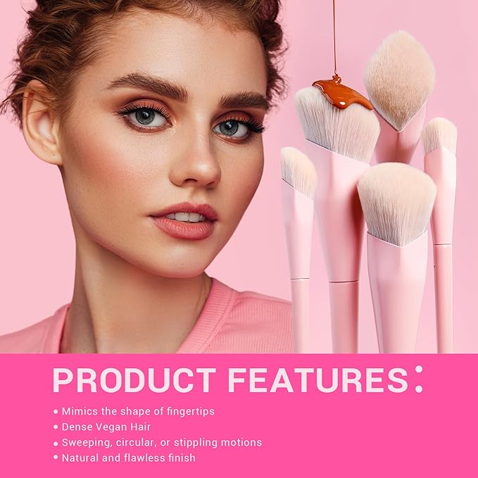 Jessup Pink Makeup Brushes Set 14Pcs Make up Brushes Premium Vegan Foundation Concealer Blush Eyeshadow Eyeliner Powder Highlighter Blending Face Brush Set, T495-VivaGrace Women