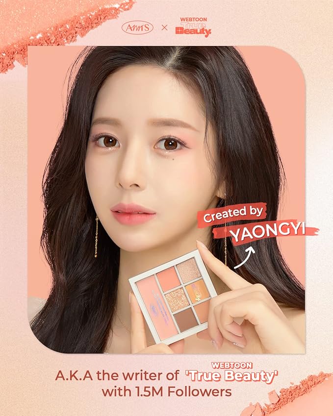 AMTS x True Beauty Edition - Some Sweet EyeShadow Makeup Palette | Matte Shimmer Metallic, Long Lasting, Cheek blush, All My Things, K Beauty, Pink Gold makeup-VivaGrace Women