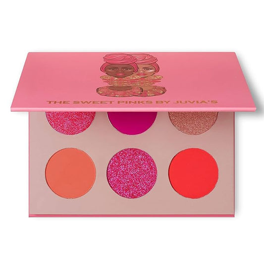 Juvia's Place Palette The Sweet Pinks - Deep Fuchsia, Soft & Sweet Pink, Shades of 6, Pressed Pigments Palette, Professional Makeup, Pigmented Pan Palette, Makeup Palette for Color & Shine-VivaGrace Women