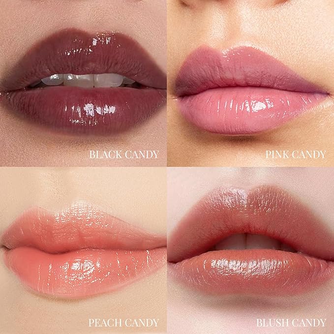 KYDA 2 Colors Tinted Lip Balm, Hydrating Sheer Formula Lip Balm, Natural Glossy Finish, Moisturizing Lip Care Balm for Dry Lips, Pink Candy and Peach Candy-VivaGrace Women