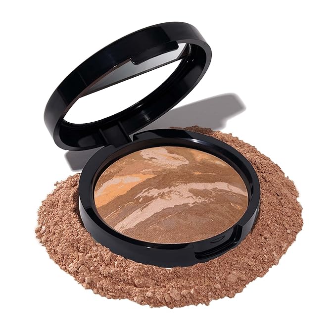 LAURA GELLER NEW YORK Award-Winning Baked Balance-n-Brighten Color Correcting Powder Foundation - Tan - Buildable Light to Medium Coverage - Demi-Matte Natural Finish-VivaGrace Women