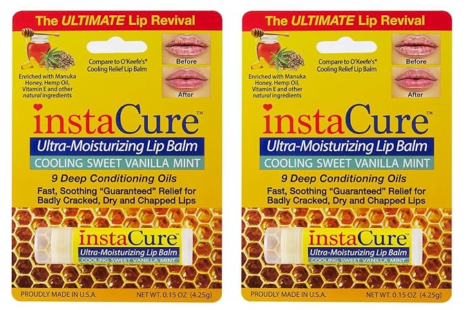InstaCure Original Nose Balm With Raw Manuka Honey Vitamin E Shea Butter Aloe Vera Oil And Vanilla Mint Ultra-Moisturizing Max Repair/Protective Lip Balm - Fast Relief for Dry Nose & Soreness (3 Pack)-VivaGrace Women