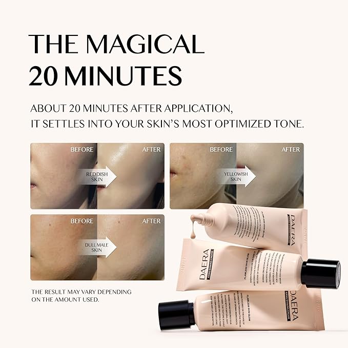 DAERA Kang Shining Korean BB Tinted Moisturizer Cream (1 Color,Neutral), Self Adjusting BB Cream,1.35 fl oz, Glowing Skin Natural Makeup, Buildable Coverage, Lightweight-VivaGrace Women