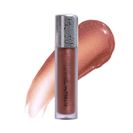 FITGLOW Beauty Lip Colour Serum | Hydrating Lip Gloss | Plumping Anti-Aging Lip Treatment | Natural Shine with Pomegranate Sterols & Collagen | Buildable Color for Dry Chapped Lips | Beach Glow - 10g-VivaGrace Women