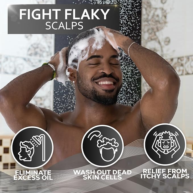 Shampoo for Men - Tea Tree Oil and Peppermint - Sulfate Free, Paraben Free - Clarifying, Refreshing, Volumizing & Moisturizing Hair Thickening Formula - Ideal for Oily Hair, Dry Scalps and Build Up-VivaGrace Women