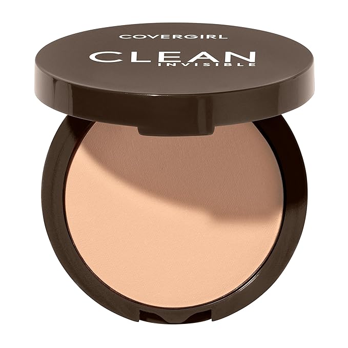 Covergirl Clean Invisible Pressed Powder, Lightweight, Breathable, Vegan Formula, Buff Beige 125, 0.38oz (Pack of 2)-VivaGrace Women