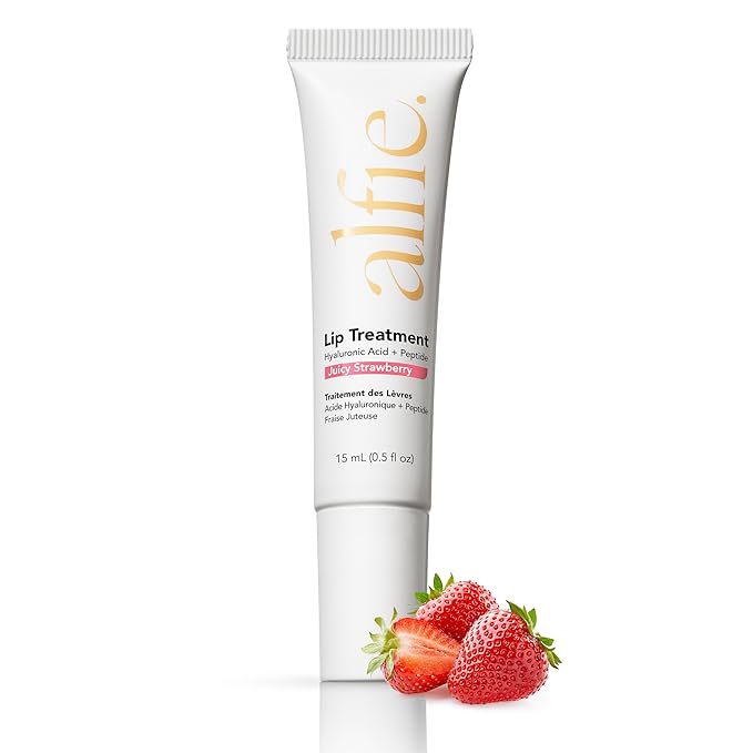 Alfie Hyaluronic Acid Lip Booster -Strawberry Flavor -15ml/0.5 Fl. Oz -Peptide Lip Treatment -Lip Plumper & Filler -Lip Serum & Moisturizer -Lip Volume Hydrating Treatment -Vegan Friendly, Non-Toxic-VivaGrace Women