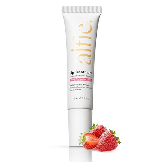 Alfie Hyaluronic Acid Lip Booster -Strawberry Flavor -15ml/0.5 Fl. Oz -Peptide Lip Treatment -Lip Plumper & Filler -Lip Serum & Moisturizer -Lip Volume Hydrating Treatment -Vegan Friendly, Non-Toxic-VivaGrace Women