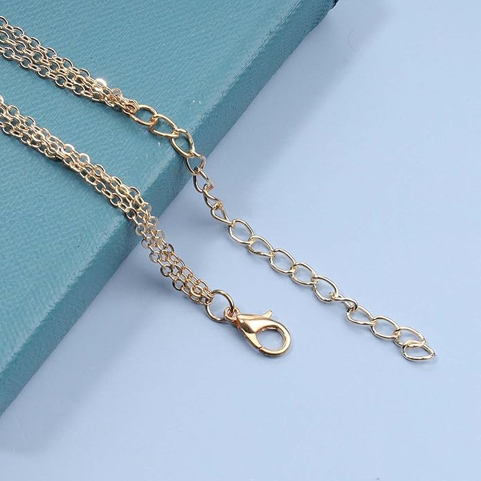 Boho Layered Pearl Necklace Choker Gold Pearl Pendant Necklace Multi Layer Vintage Necklace Chain Bridal Necklace Jewelry for Women and Girls-VivaGrace Women