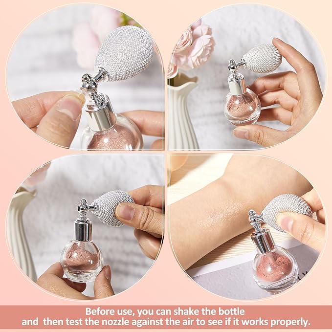 3 Pcs Glitter Spray for Hair and Body, Highlighter Shimmering Spray Powder High Gloss Body Glitter Spray Sparkle Powder for Face Body Cosmetic, Champagne, Pearl White, Bronze Color-VivaGrace Women