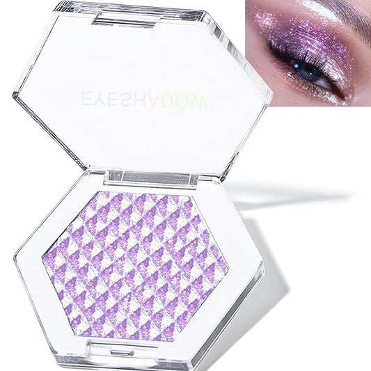 Blue Glitter Eyeshadow Palette, Multichrome Chameleon Cream to Powder Eye Shadow, Color Shifting Holographic Eyeshadow Shimmer Inner Corner Eye Brightener Highlighter Makeup-VivaGrace Women