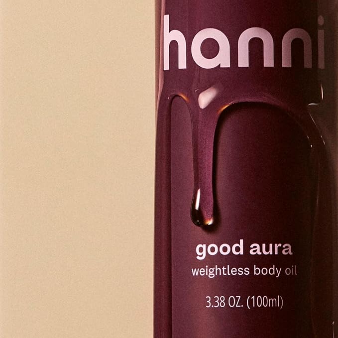 HANNI Good Aura Dry Body Oil, Lightweight After-Shower Moisturizer with Jojoba, Coconut, Baobab, and Buriti Oils, Non-Greasy Skincare for Soft Skin, 100 mL / 3.38 oz-VivaGrace Women