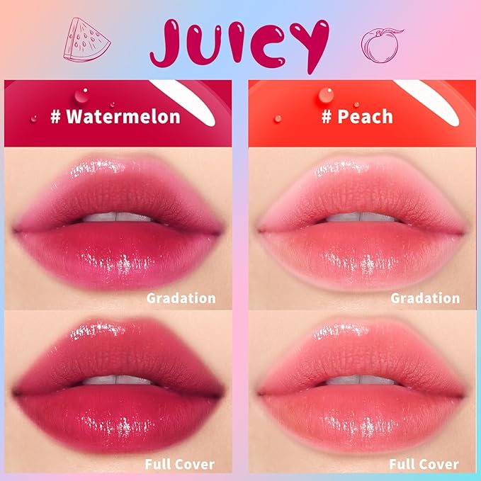 Lip Tint Stain, Long Lasting Korean Lip Stain Set, Non-sticky Waterproof Lightweight Lip and Cheek Tint, Moisturizing High Pigment Water Tint, Matte Finish Lip Tint-VivaGrace Women