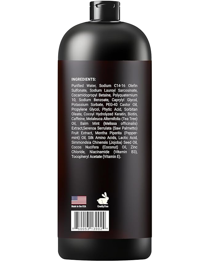 Biotin Shampoo with Keratin - Advanced Anti-Thinning, Hair Growth & Repair Formula - Soothes Scalp, with Tea Tree Oil & DHT Blockers - Strong, Healthy Hair for Men & Women - 16 fl oz-VivaGrace Women