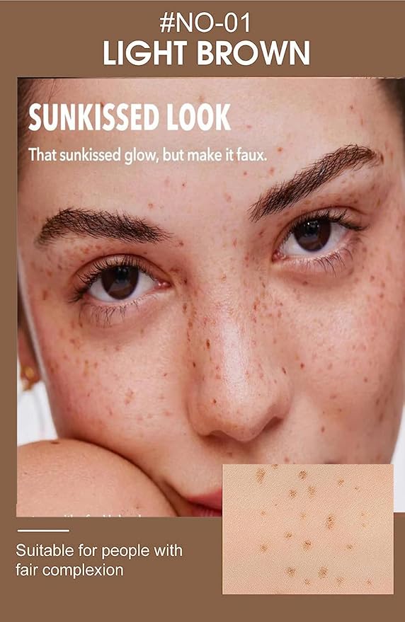AKARY Freckle Pen Professional Lifelike Face Concealer Point Out Natural Waterproof Longlasting Soft Artificial Fine Makeup Freckle Pen Life Face Decoration (#01 Light Brown)-VivaGrace Women