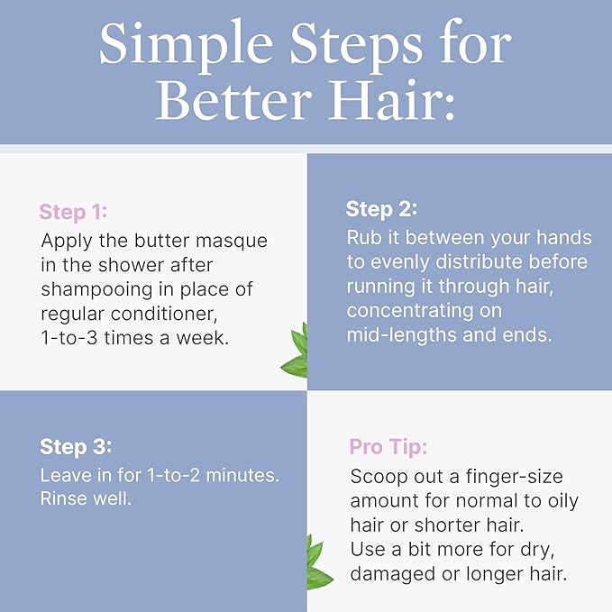 Better Not Younger Restorative Butter Hair Masque 6.8 fl oz - Hair Repair Mask with Plant-Based Butters, Biotin, Argan & Caffeine for Women Over 40 - Restores Moisture, Adds Volume & Boosts Shine-VivaGrace Women