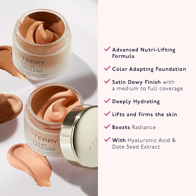 By Terry Eclat Opulent Anti-Aging Lifting Foundation, Medium - Full Coverage, Hydrating & Radiance Boosting, 1 Eclat Naturel, 1.01 fl oz-VivaGrace Women