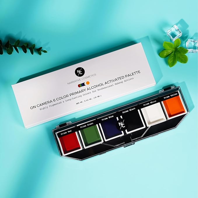 6 Color On Camera Primary Alcohol Activated Makeup Palette - Waterproof Makeup for Professional Makeup Artists-VivaGrace Women
