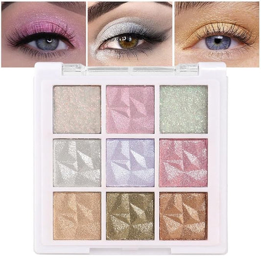 9 Colors Pink Pearl Gold Matte Shimmer Eyeshadow Palette for Eye Makeup,High Pigmented Brown Eye Shadow Primers Powder Palet de sombras de ojos-16#-VivaGrace Women