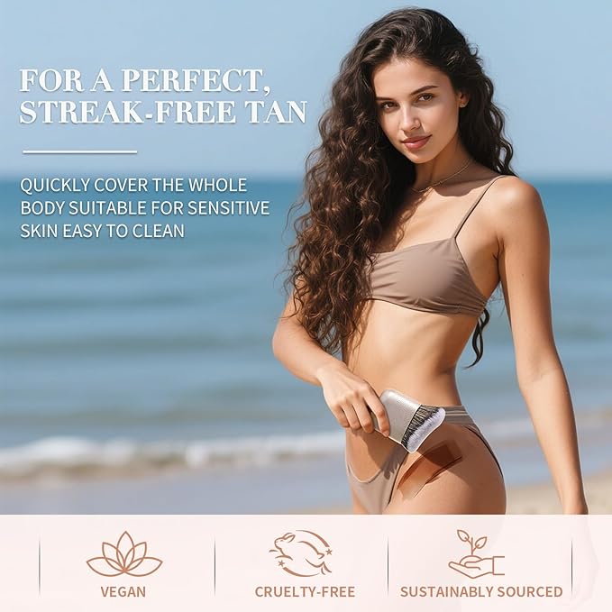 docolor Self Tanner Brush Body Makeup Brush for Flawless Face and Body Makeup, Sunless Tanner Blending Brush Body Brush for Self Tanner, Bronzer, Foundation, Vegan & Cruelty Free-VivaGrace Women