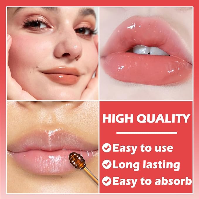 3PCS Bee Lip Balm Honey Pot Honey Strawberry Watermelon Lip Balm Sleeping Lip Mask Silky Hydrating Bee Lip Balm Honey Lip Mask Overnight Lip Care Products(Honey+Strawberry+Watermelon)-VivaGrace Women