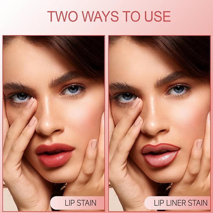 KISSIO Lip Liner Stain,Peel Off Lip Liner,Transfer Proof,Long Lasting and Waterproof,Lips Tint Tattoo,Natural Makeup Stain,Matte Finish,Berry-VivaGrace Women