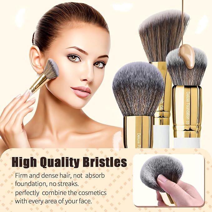 Professional Makeup Brushes Set Premium Quality Goat Hair Synthetic Fiber Powder Foundation Highlight Concealer Eyeshadow Blending By Bueart Design-VivaGrace Women