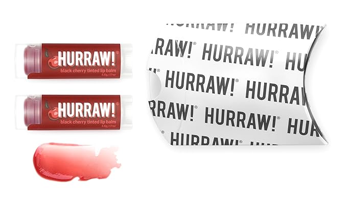Hurraw! Black Cherry Tinted Lip Balm, 2 Pack: (Sheer Red Tint) Organic, Certified Vegan, Cruelty and Gluten Free. Non-GMO, 100% Natural Ingredients. Bee, Shea, Soy and Palm Free. Made in USA-VivaGrace Women