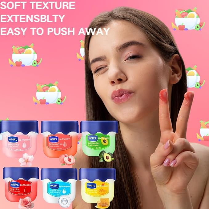 Lip Balm Set, 6Pcs Fruit Moisturizing Lip Balm, Lip Moisturizer Tinted Lip Balm, Hydrating Lip Balm For Reduce Lip Wrinkles, Dead Skin, Dry & Chapped, Cute Lip Balm Set For Women-VivaGrace Women
