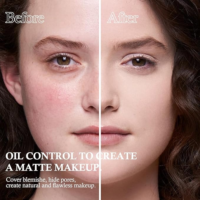Boobeen 2 Layers Setting Pressed Powder Makeup Oil Control Setting Powder Foundation Pressed Face Powder Compact Long-Lasting Matte Finishing Powder, Light Shade Powder Flawless Lightweight-VivaGrace Women