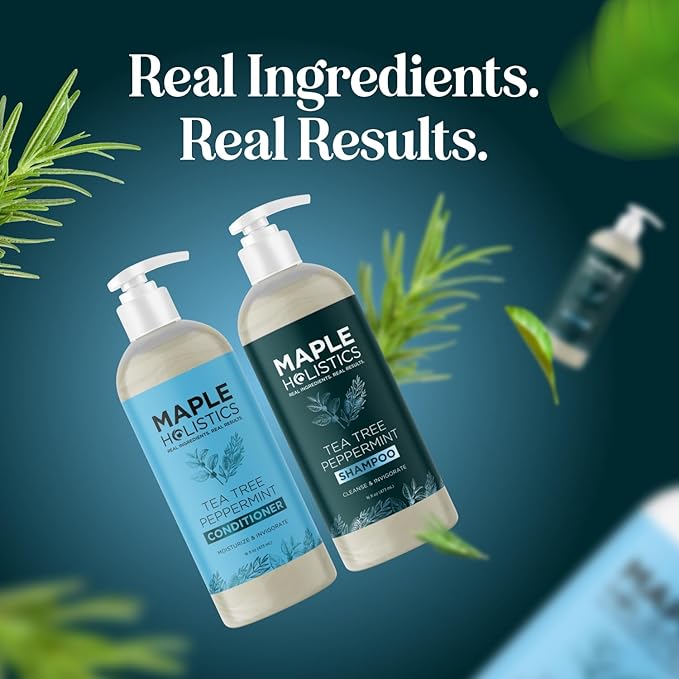 Tea Tree Mint Shampoo and Conditioner - Tea Tree Rosemary Mint Shampoo and Conditioner Set Sulfate Free for Daily Clarifying and Dry Scalp Care - Paraben and Sulfate Free Shampoo and Conditioner 16oz-VivaGrace Women