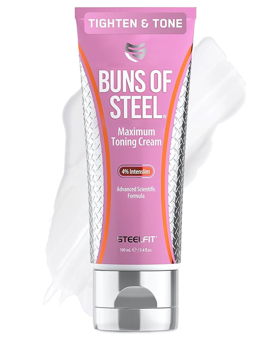 SteelFit Maximum Toning Cellulite Cream, Buns of Steel - Skin Firming & Tightening Body Lotion with Caffeine for Stretch Marks - Anti-Cellulite Remover Treatment for Booty, Thighs, Legs & Glutes-VivaGrace Women